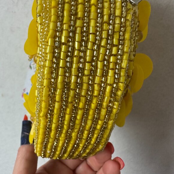 Round sunflower yellow gold chain Beaded Bag Shoulder Bag Made in India TikTok - Picture 5 of 5